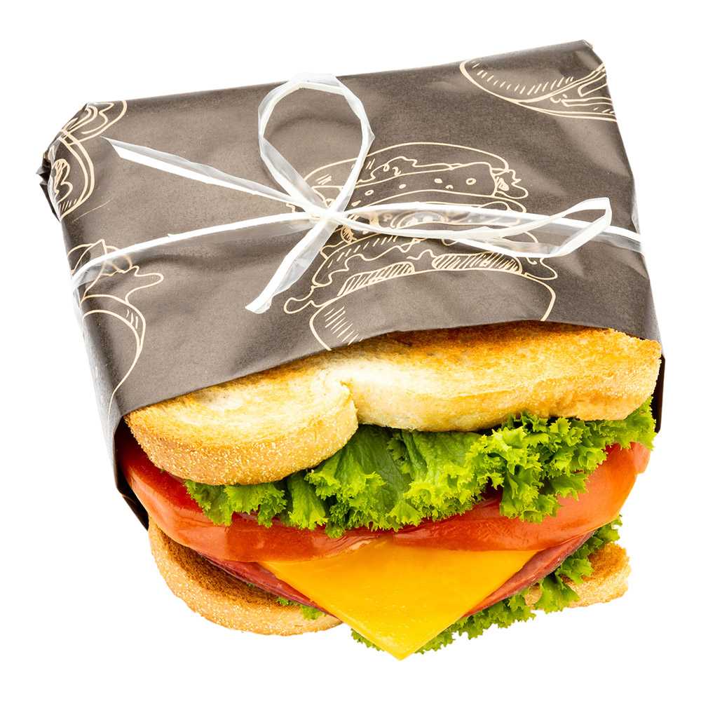 Gastronomia Kraft Paper Bakery Wrap and Basket Liner - Bon Appetit, Greaseproof - 12" x 12" - 3000 count box
