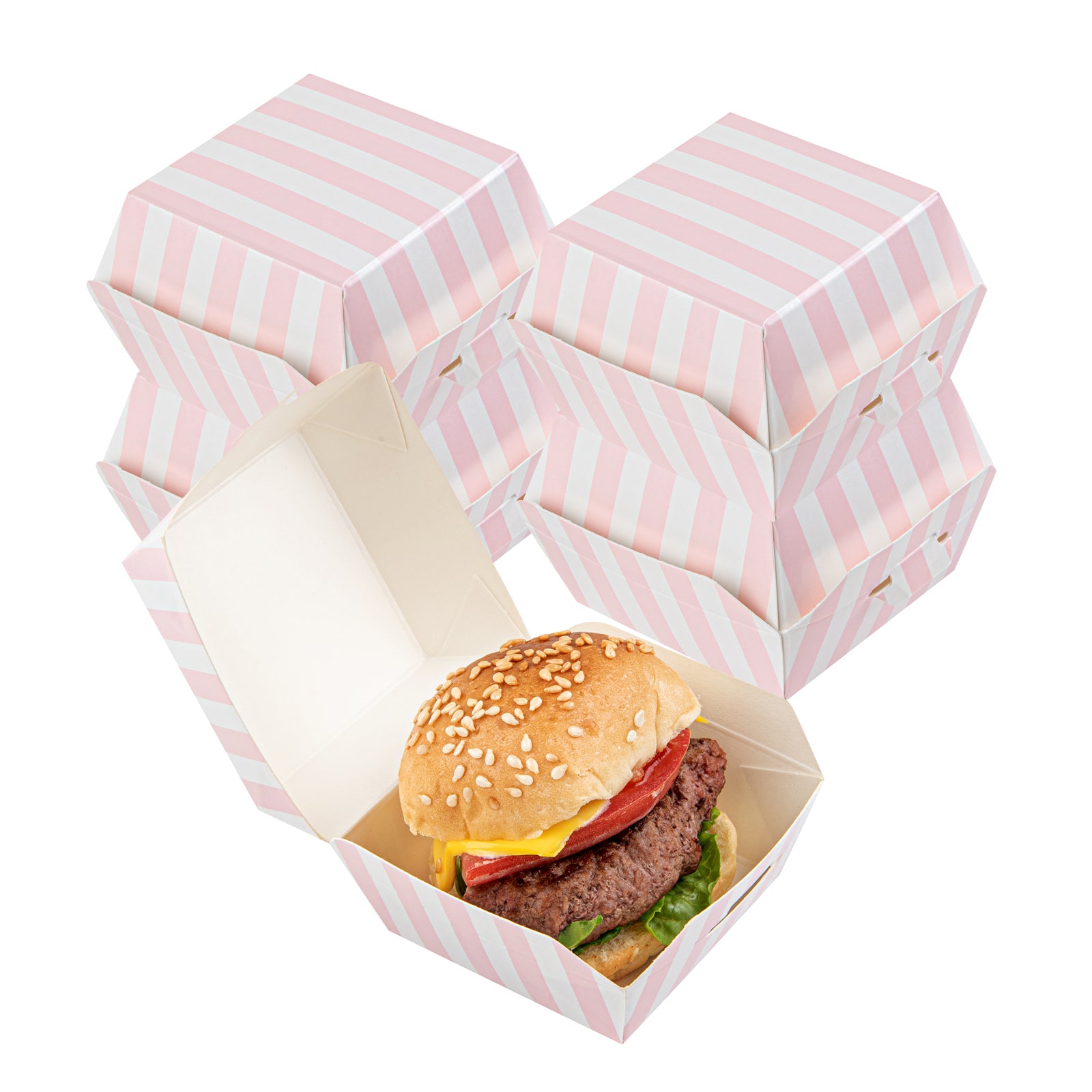 Bio Tek Pink and White Stripe Paper Slider Box - 2 1/2