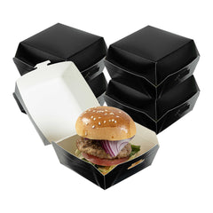 Bio Tek Black Paper Mini Burger Box - 2 3/4