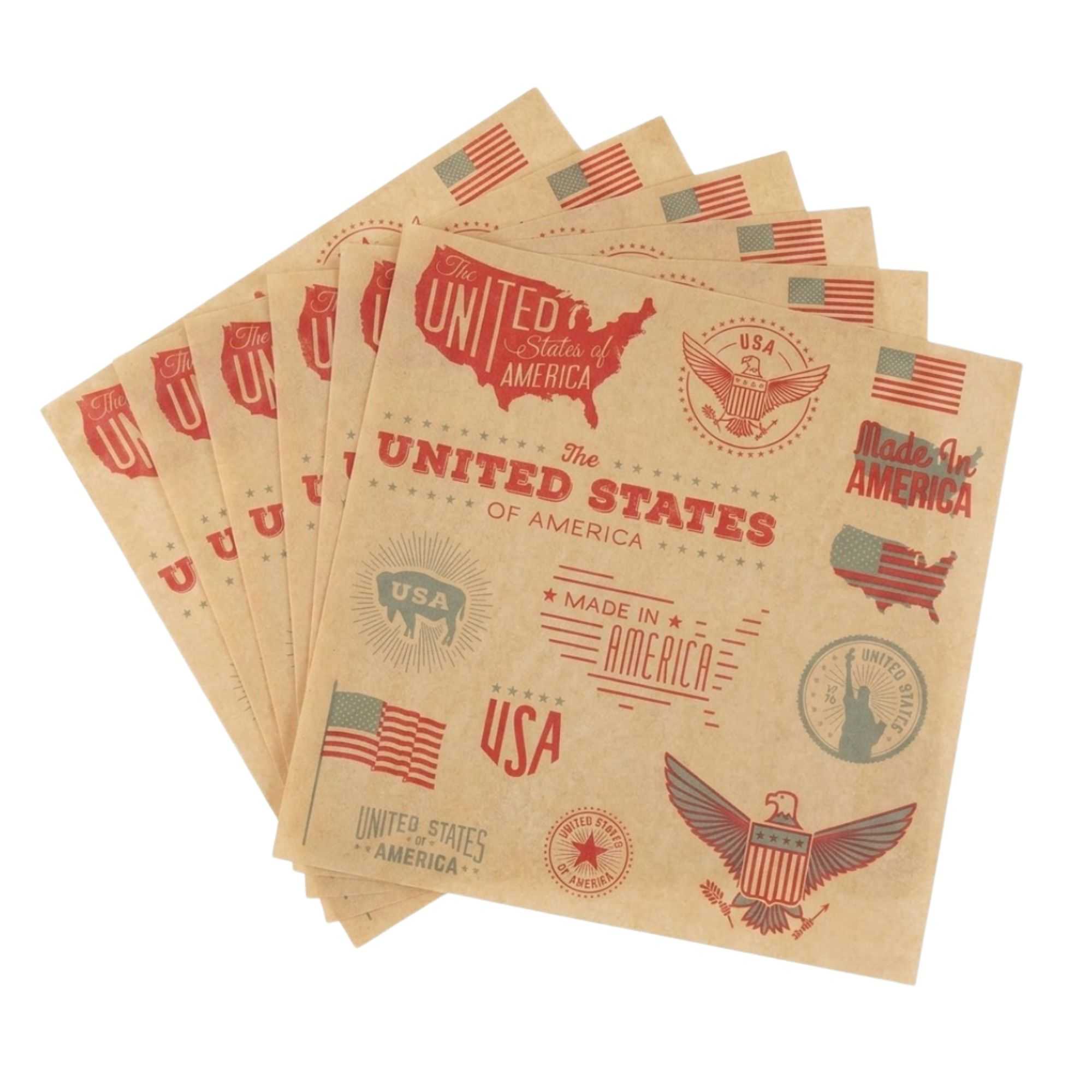 Gastronomia Kraft Paper Food Wrap and Basket Liner - Born in the USA, Greaseproof - 12" x 12" - 500 count box