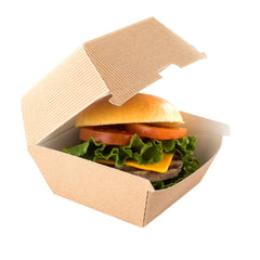 Kraft Paper Burger Box - Ripple Wall - 4