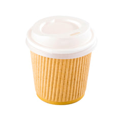 Basic Nature White PLA Plastic Coffee Cup Lid - Fits 4 oz, Compostable - 2 1/2