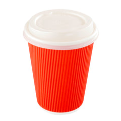 Basic Nature White PLA Plastic Coffee Cup Lid - Fits 8, 12, 16 and 20 oz, Compostable - 500 count box