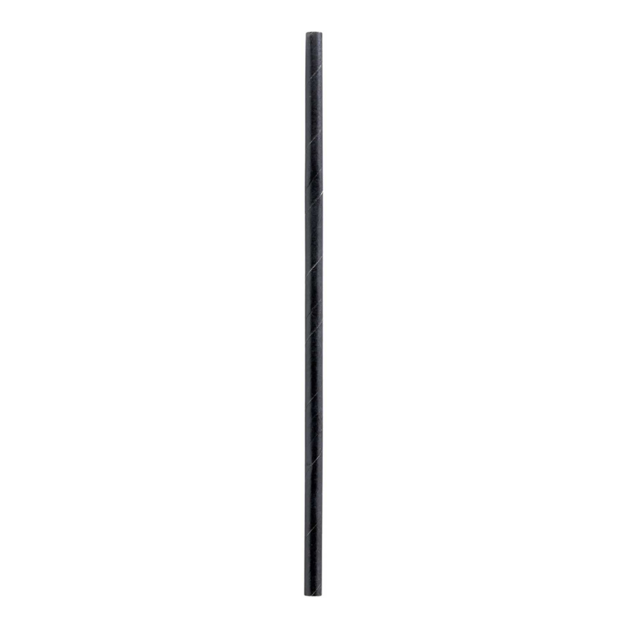 Black Paper Straw - Biodegradable, 6mm - 7 3/4" - 5200 count box