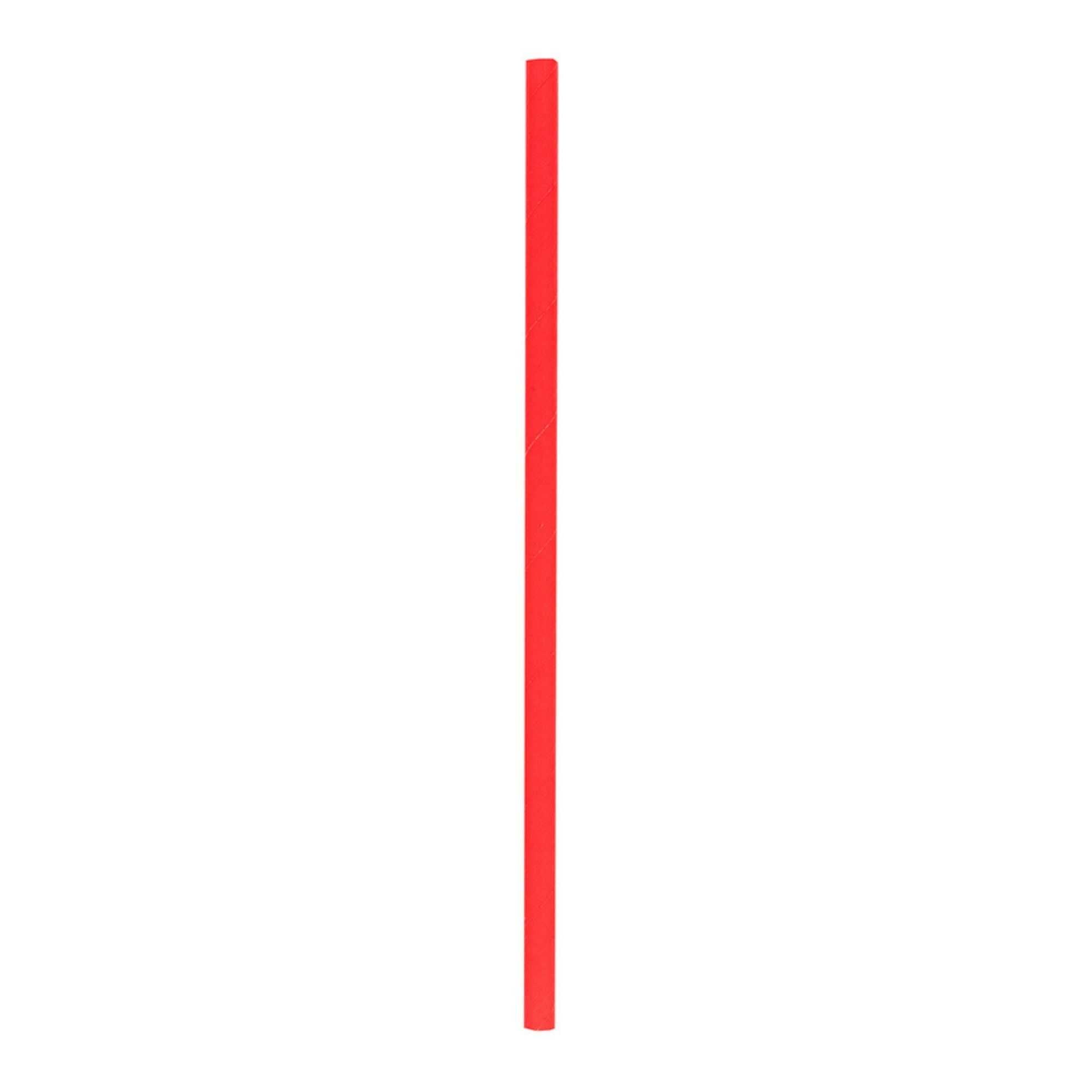 Bev Tek Red Paper Straw - Biodegradable, 6mm - 7 3/4" - 5200 count box