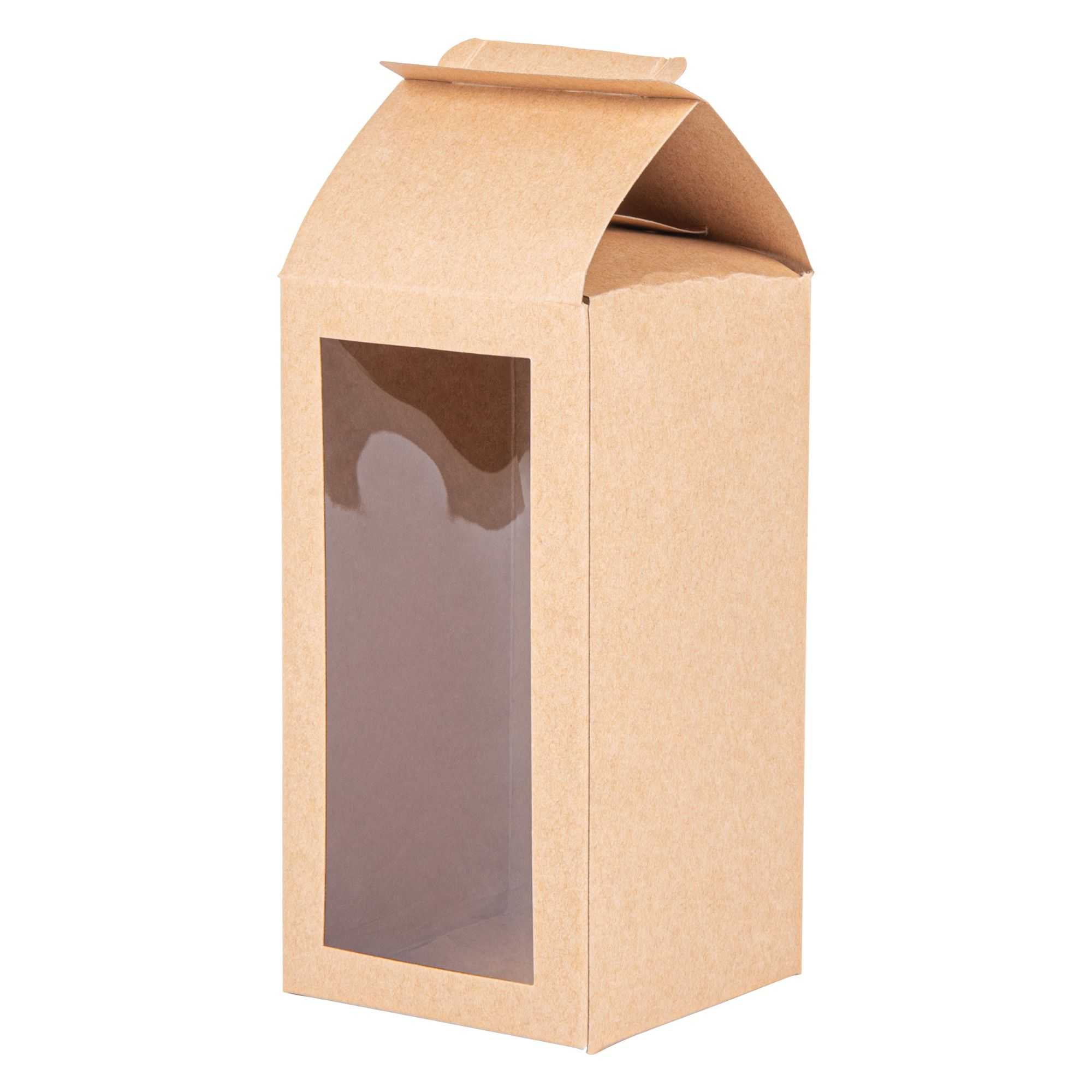 Sweet Vision Kraft Paper Tote Box - Tapered - 3 1/2" x 3 1/2" x 8 1/2" - 400 count box