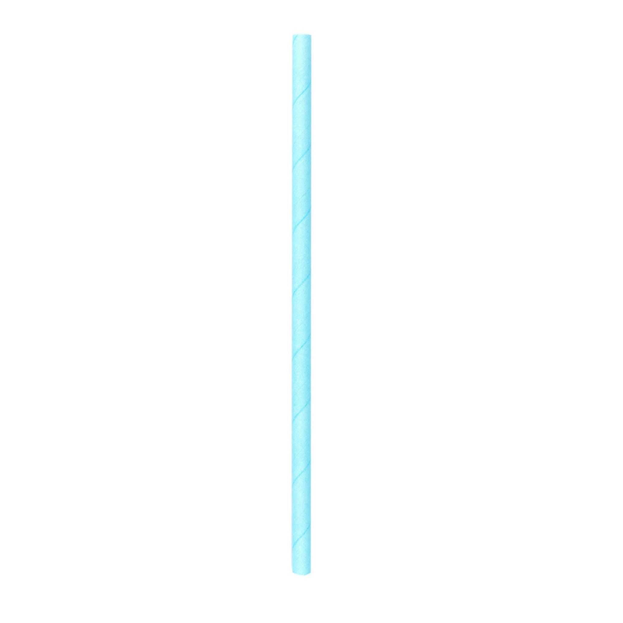 Bev Tek Teal Paper Straw - Biodegradable, 6mm - 7 3/4" - 100 count box