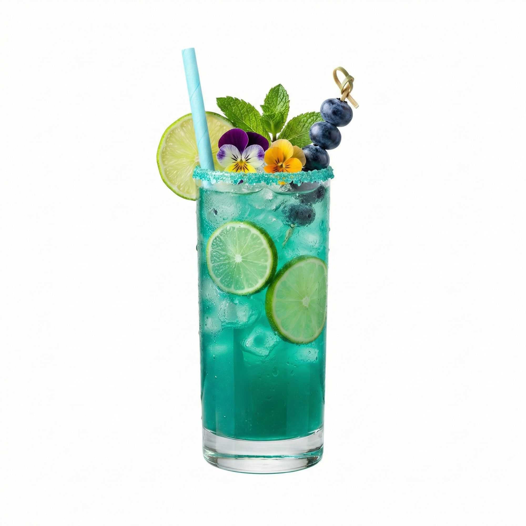 Bev Tek Teal Paper Straw - Biodegradable, 6mm - 7 3/4" - 100 count box