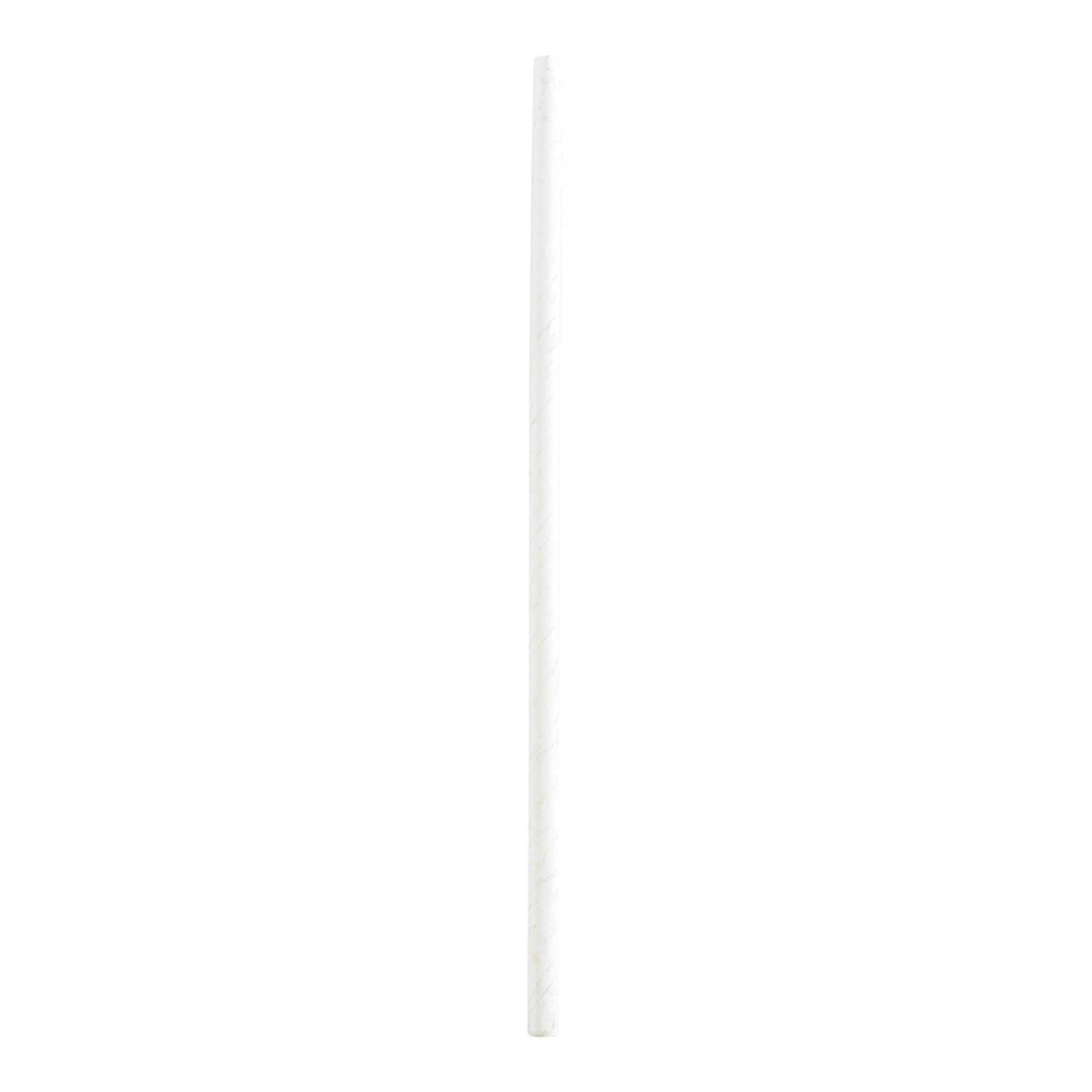 Bev Tek White Paper Straw - Biodegradable, 6mm - 7 3/4" - 25 count x 4 boxes