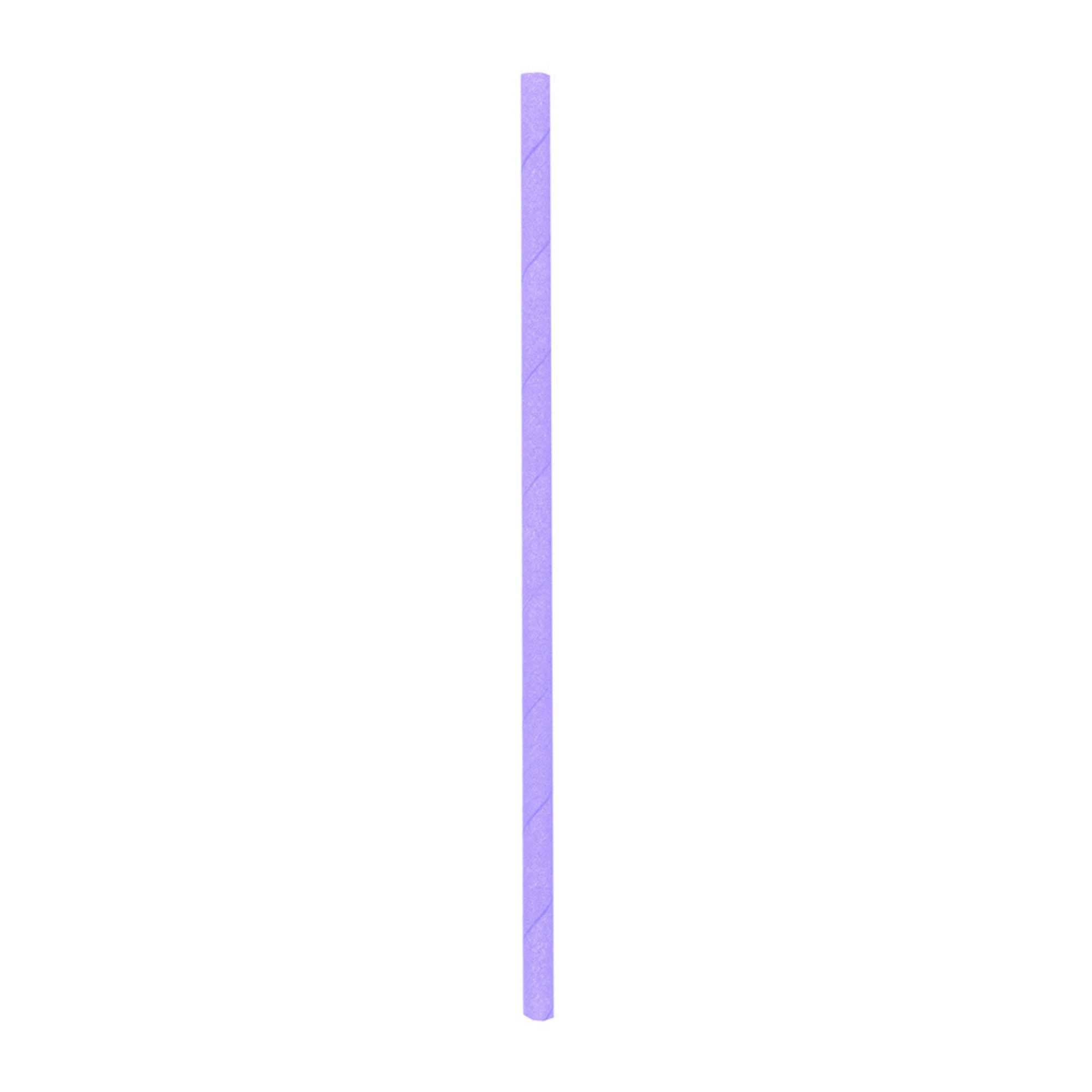 Bev Tek Lilac Paper Straw - Biodegradable, 6mm - 7 3/4" - 100 count box