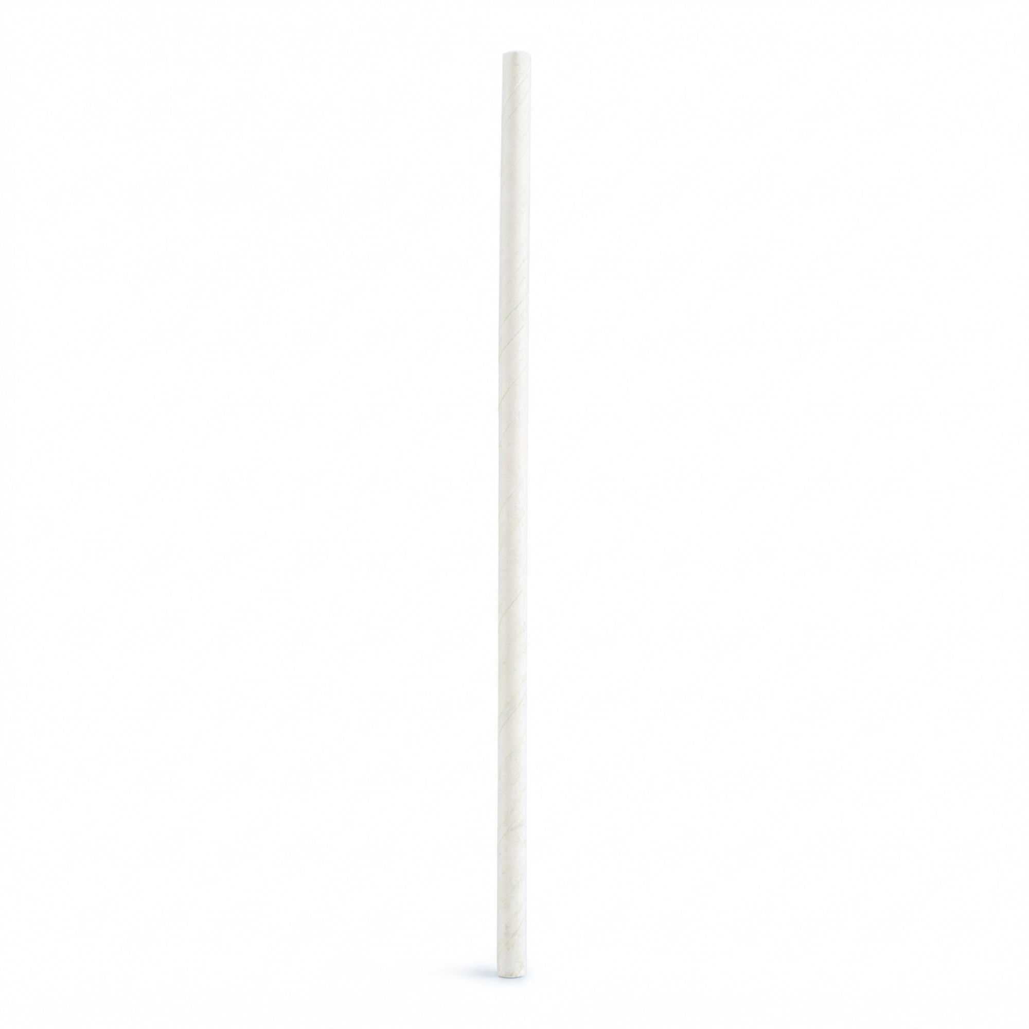 Bev Tek White Paper Straw - Wrapped, Biodegradable, 6mm - 7 3/4" - 100 count box