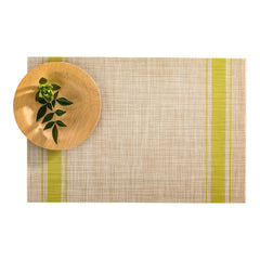 French Countryside Khaki Vinyl Woven Placemat - with Pear Stripe - 16