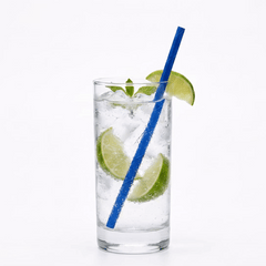 Bev Tek Blue Paper Straw - Biodegradable, 6mm - 7 3/4