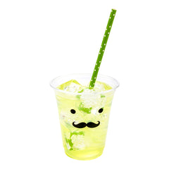 Lime Green Paper Straw - Polka Dots, Biodegradable, 6mm - 7 3/4
