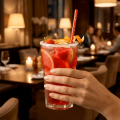 STRAWZY Red Paper Straw - Polka Dots, Biodegradable , 6mm - 7 3/4