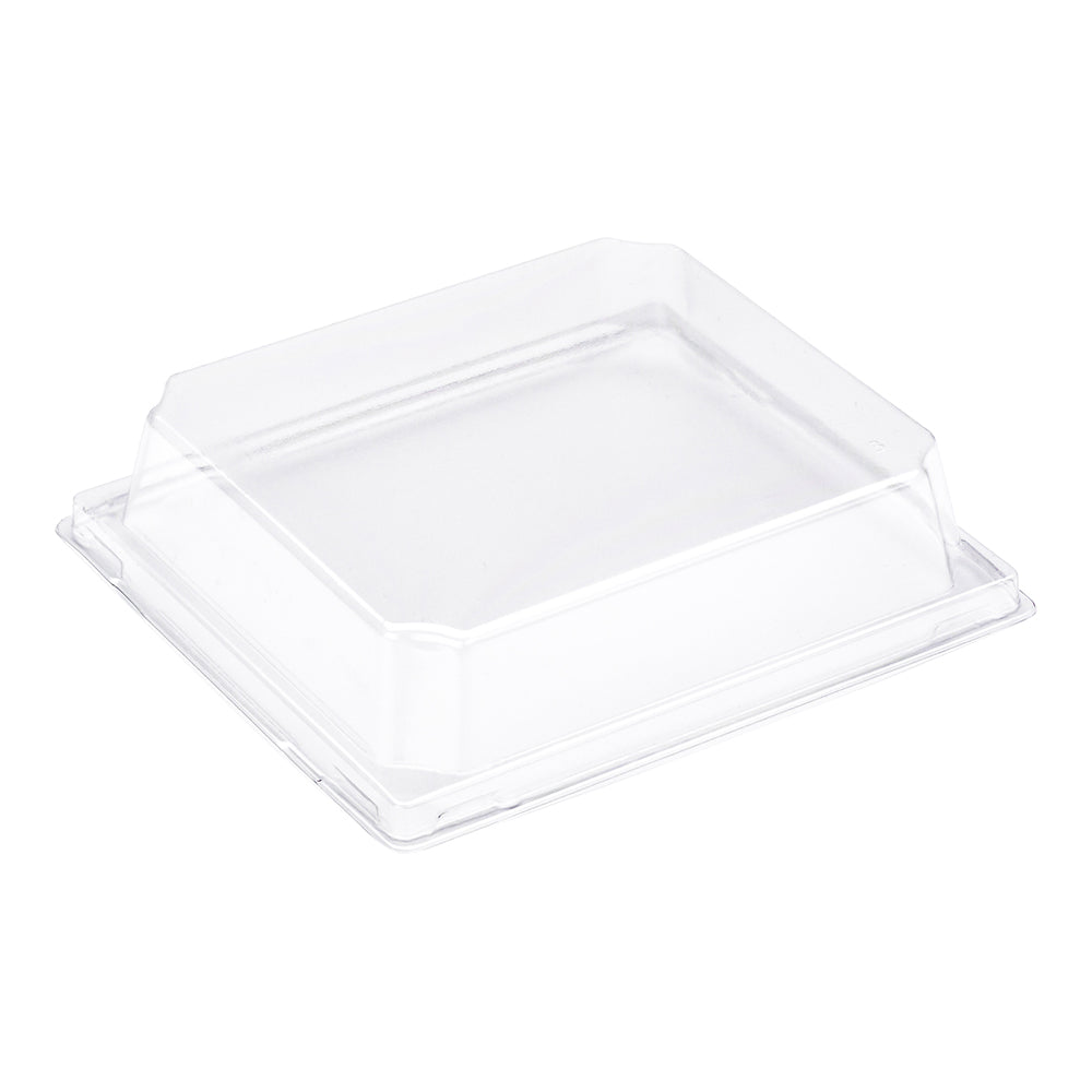 Matsuri Vision Clear Plastic Lid - Fits Large Sushi Container - 5 1/2" x 5" x 1 1/2" - 100 count box