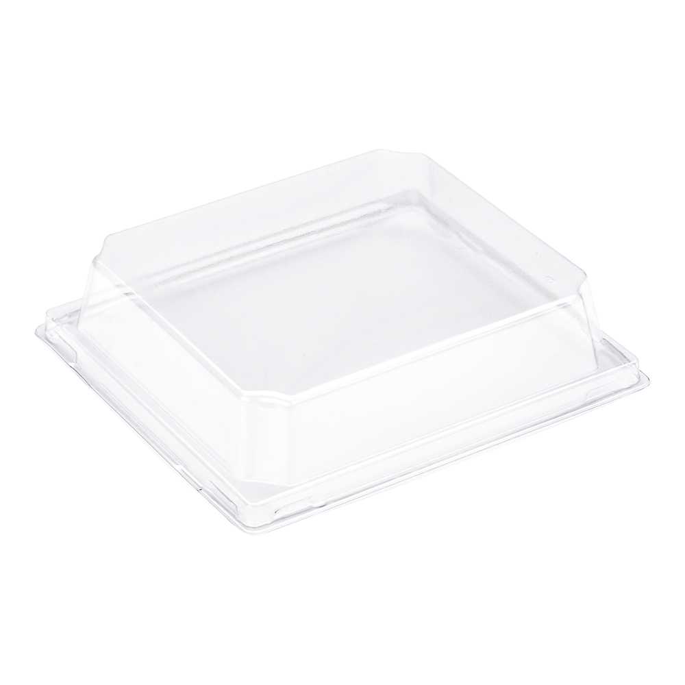 Matsuri Vision Clear Plastic Lid - Fits Large Sushi Container - 5 1/2" x 5" x 1 1/2" - 500 count box