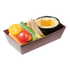 Matsuri Vision Wood Grain Paper Small Sushi Container - 4 3/4