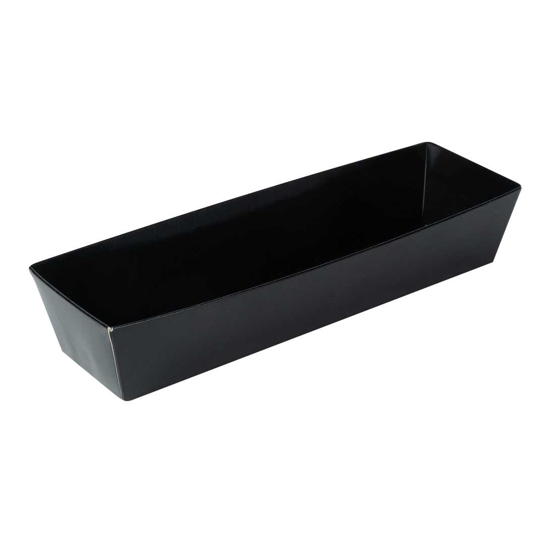 Matsuri Vision Black Paper Small Maki Sushi Container - 6 1/2" x 1 3/4" x 1 1/2" - 50 count box
