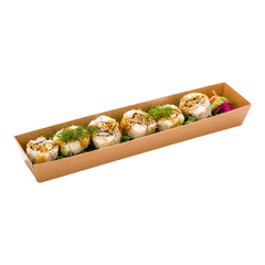 Matsuri Vision Kraft Paper Large Maki Sushi Container - 11 1/4