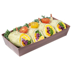 Matsuri Vision Rectangle Wood Grain Paper Large Sushi Container - 7