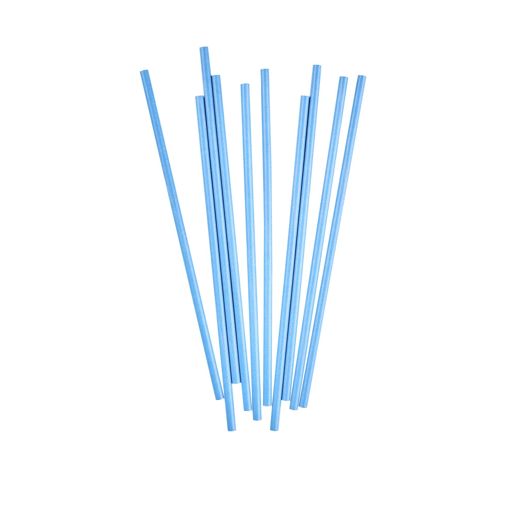Restpresso Sky Blue Paper Cake Pop and Lollipop Stick - Biodegradable - 6" x 5/32" - 100 count box