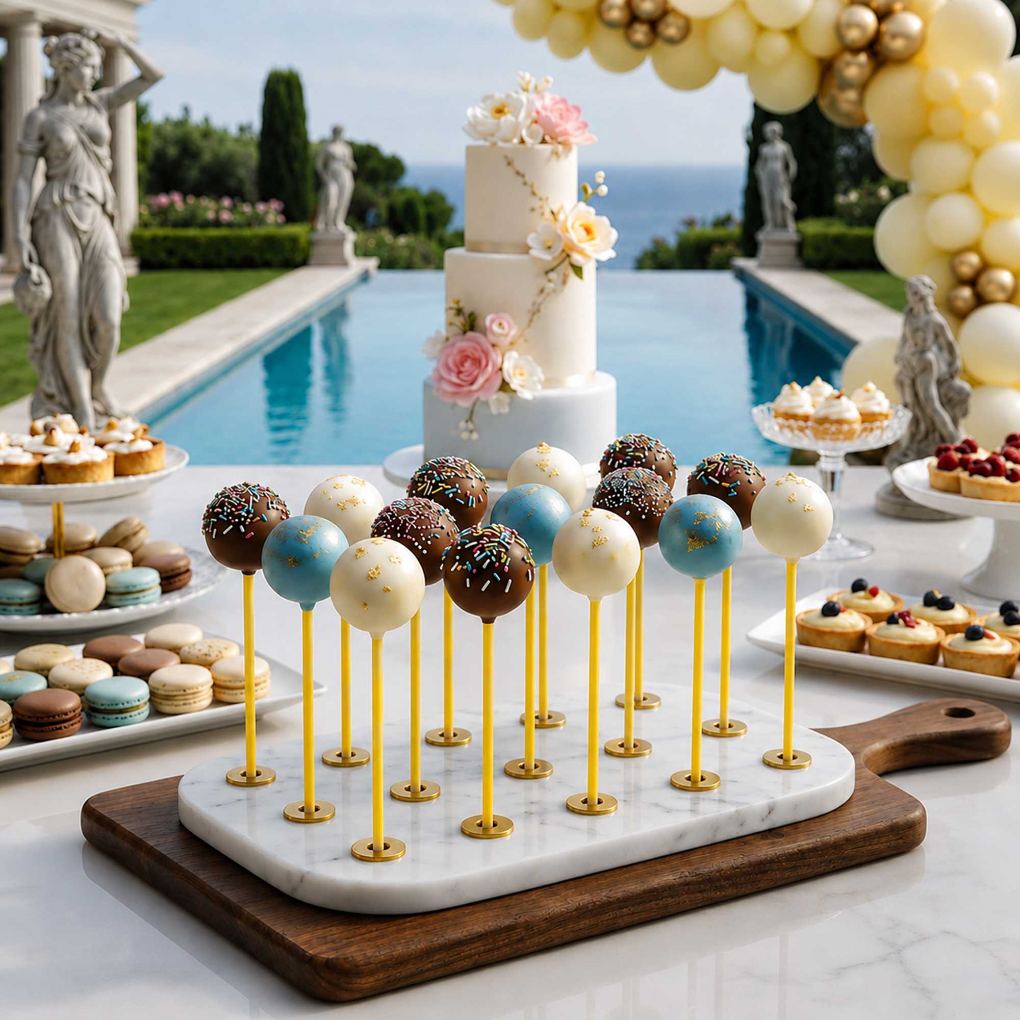 Pastry Tek Yellow Paper Cake Pop and Lollipop Stick - Biodegradable - 6" x 5/32" - 25 count box