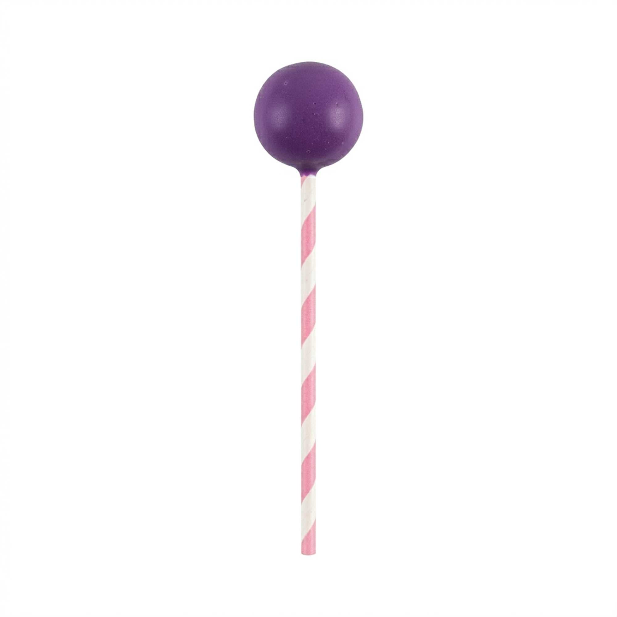 Pastry Tek Pink Paper Cake Pop and Lollipop Stick - Spirals, Biodegradable - 6" x 5/32" - 25 count box