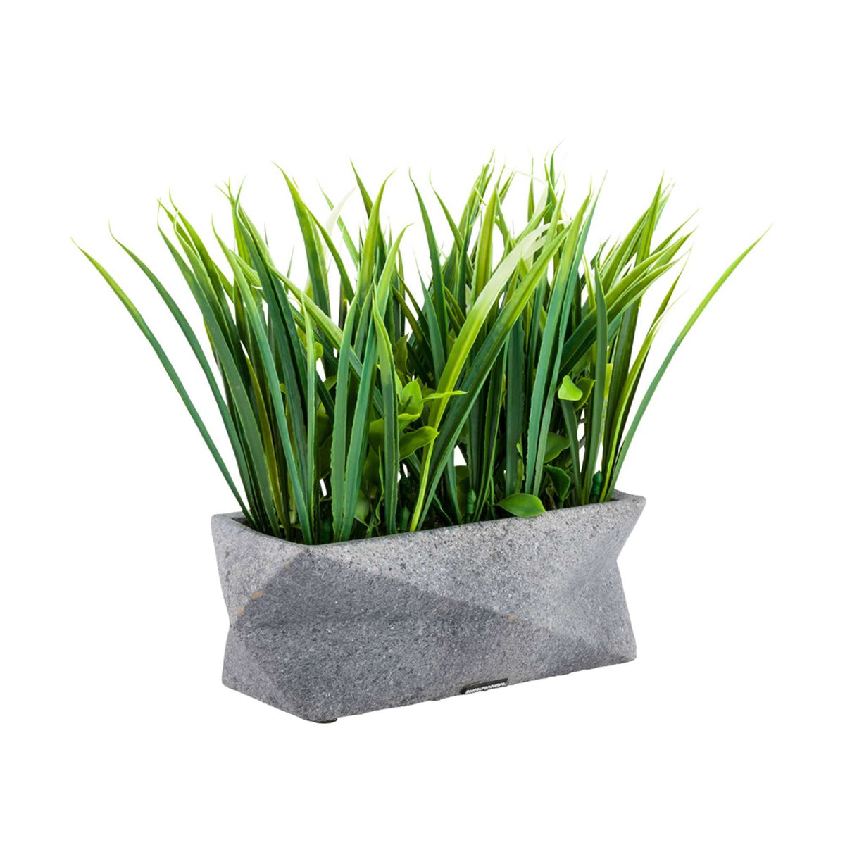 Plastic Table Art Faux Succulent Arrangement - Gravel Concrete Planter, Rectangular - 6 1/4" x 6 1/4" x 10 1/4" - 1 count box