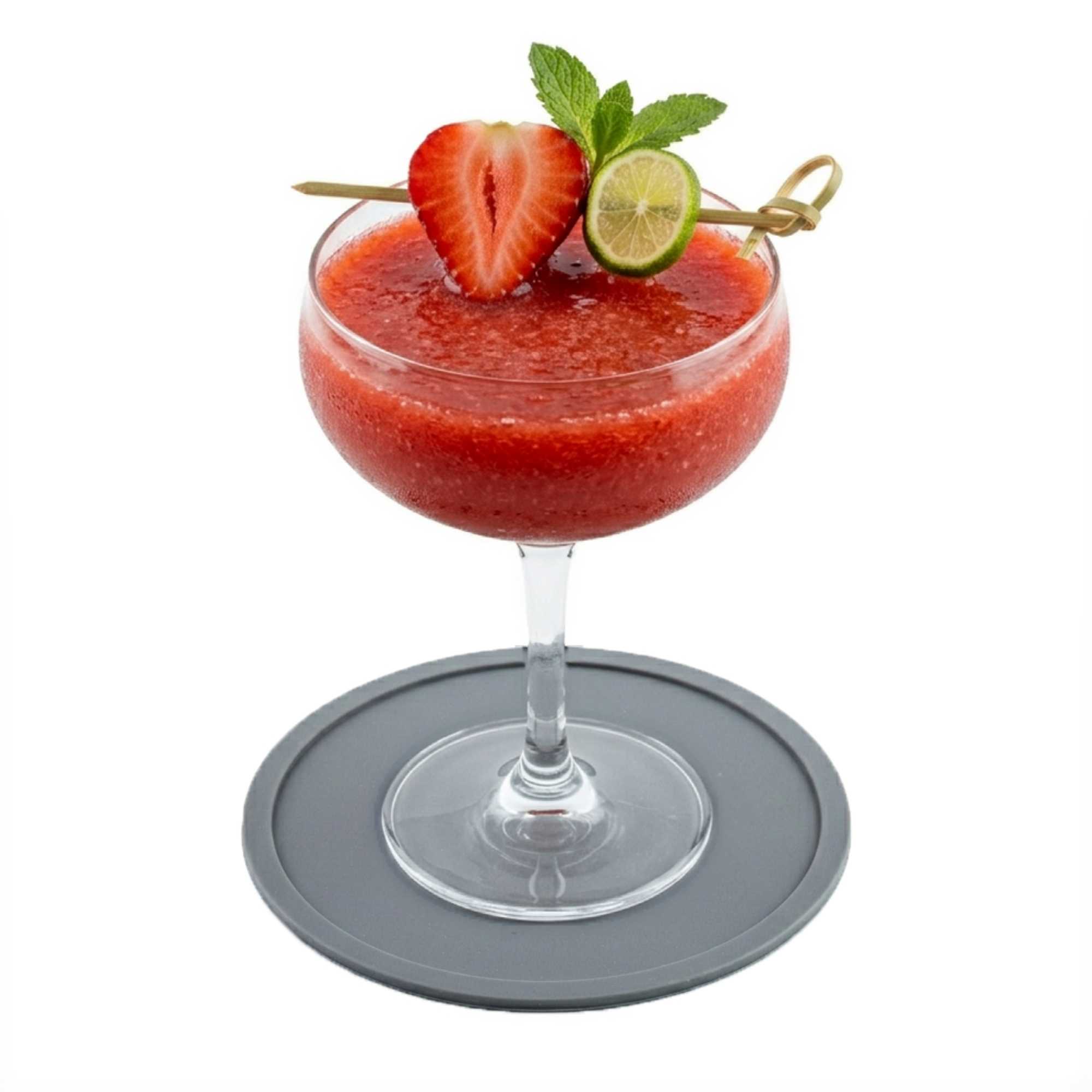 Bar Lux Gray Silicone Coaster - Non-Slip - 4" x 4" x 1/4" - 6 count box