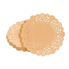 Pastry Tek Round Coral Paper Doilies - Lace - 4
