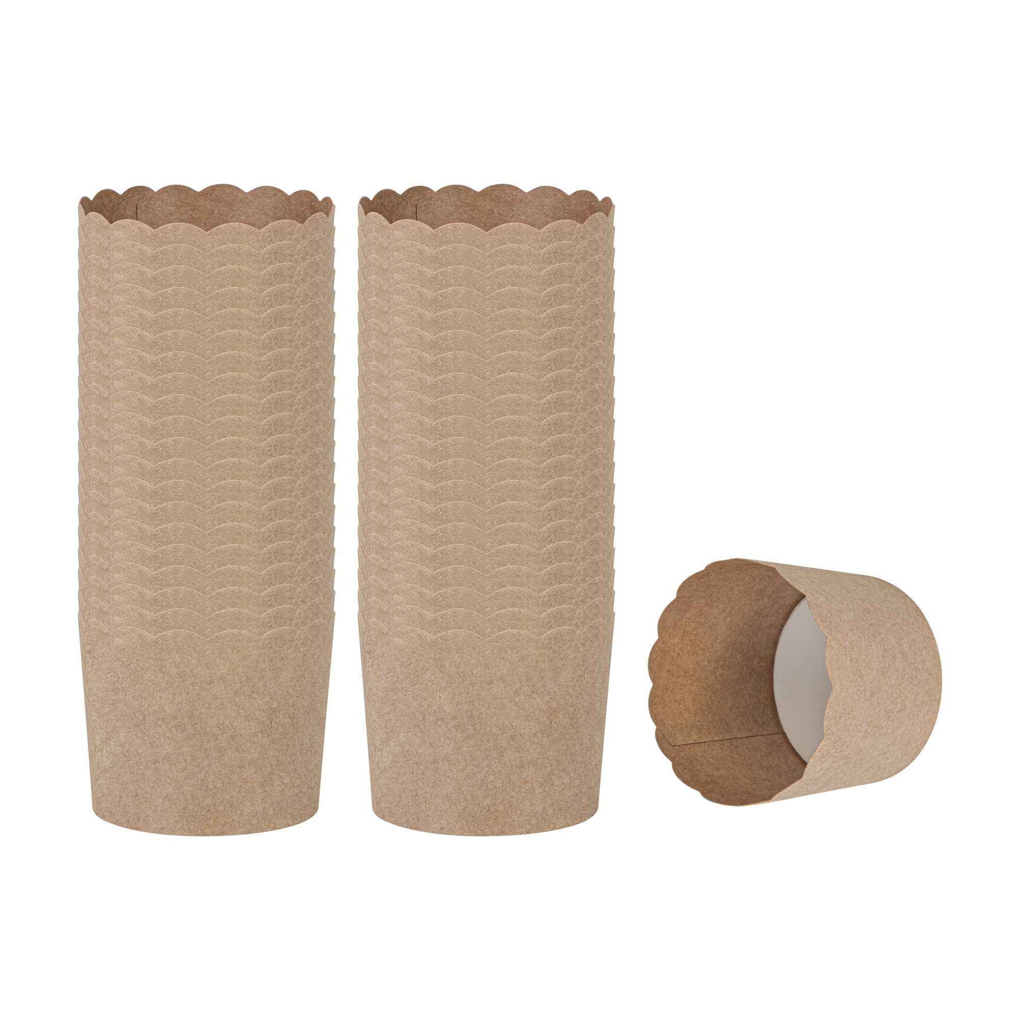 Panificio 6 oz Kraft Paper Classic Baking Cup - Scalloped - 2 3/4" x 2 3/4" x 2 1/4" - 200 count box