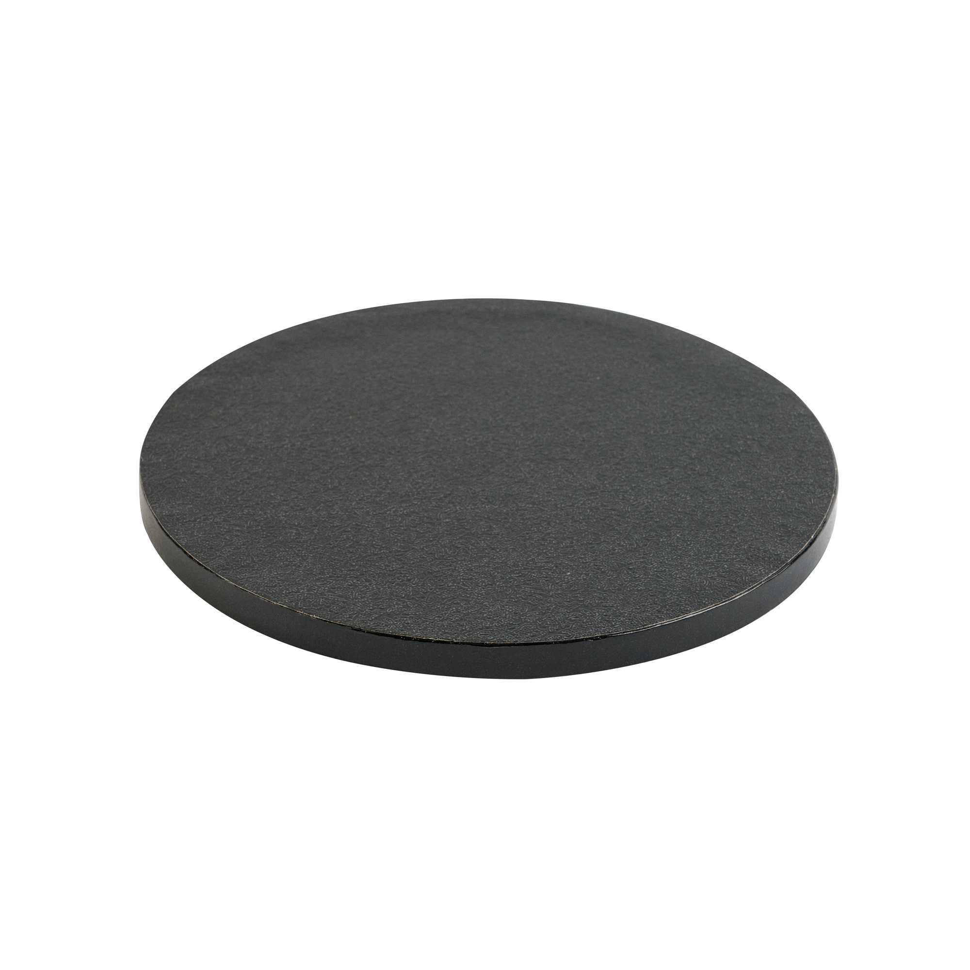 Pastry Tek Round Black Cardboard Cake Drum Board - Covered Edge - 8" x 8" x 1/2" - 1 count box