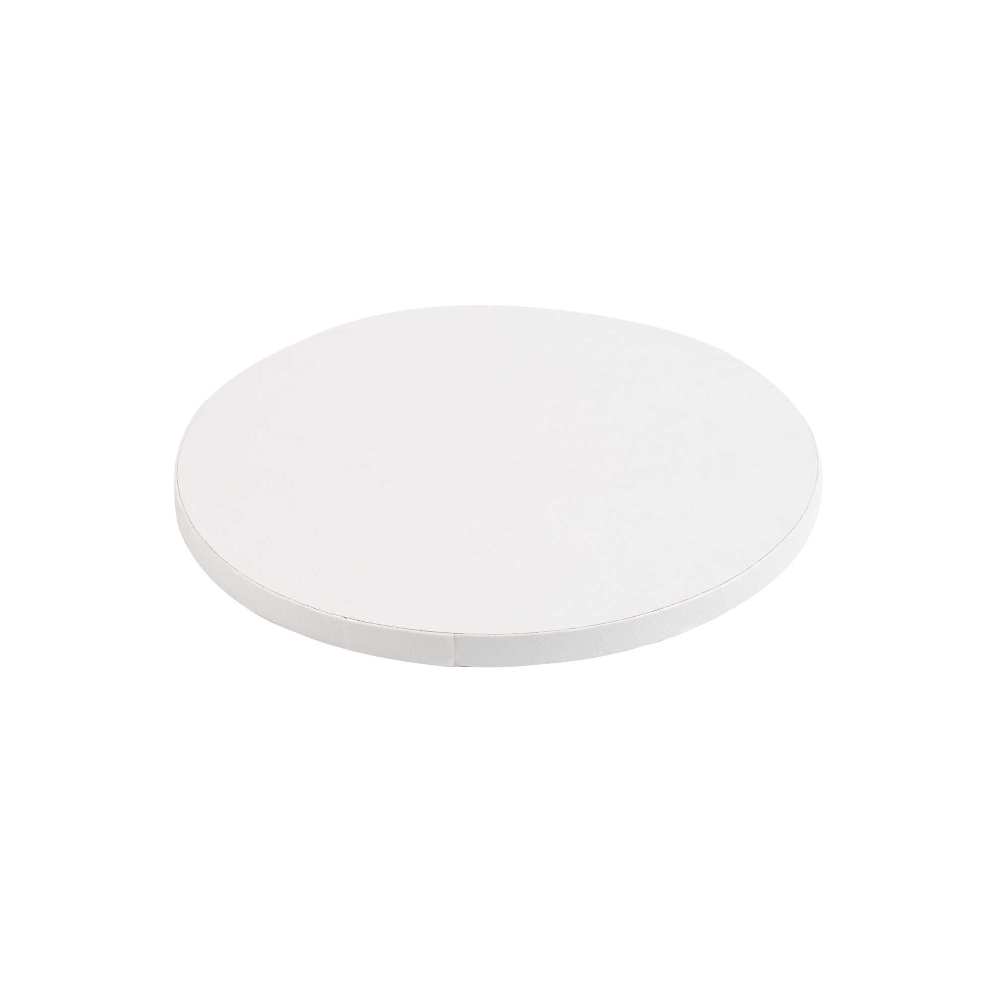 Pastry Tek Round White Cardboard Cake Drum Board - Covered Edge - 8" x 8" x 1/2" - 1 count box