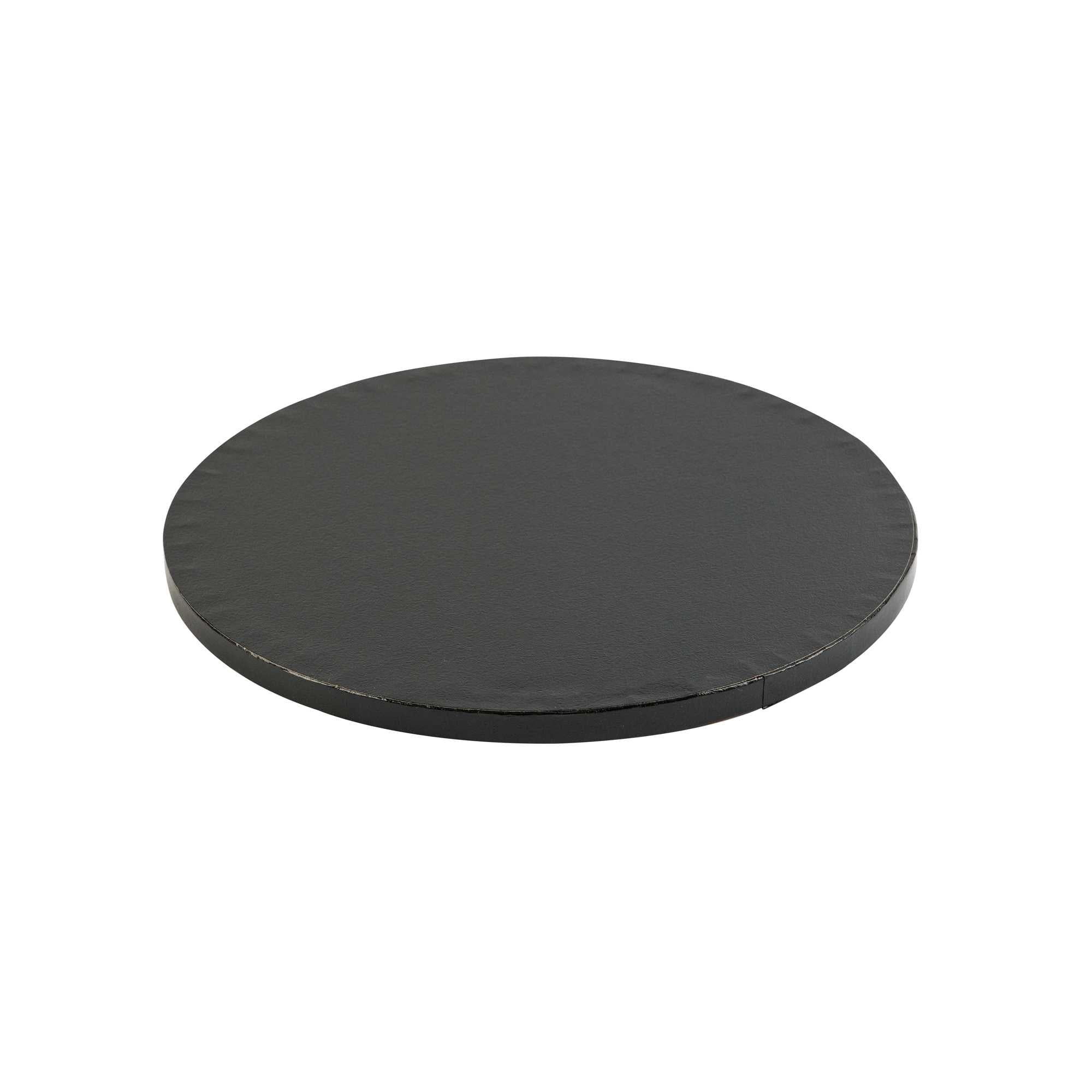 Pastry Tek Round Black Cardboard Cake Drum Board - Covered Edge - 10" x 10" x 1/2" - 1 count box