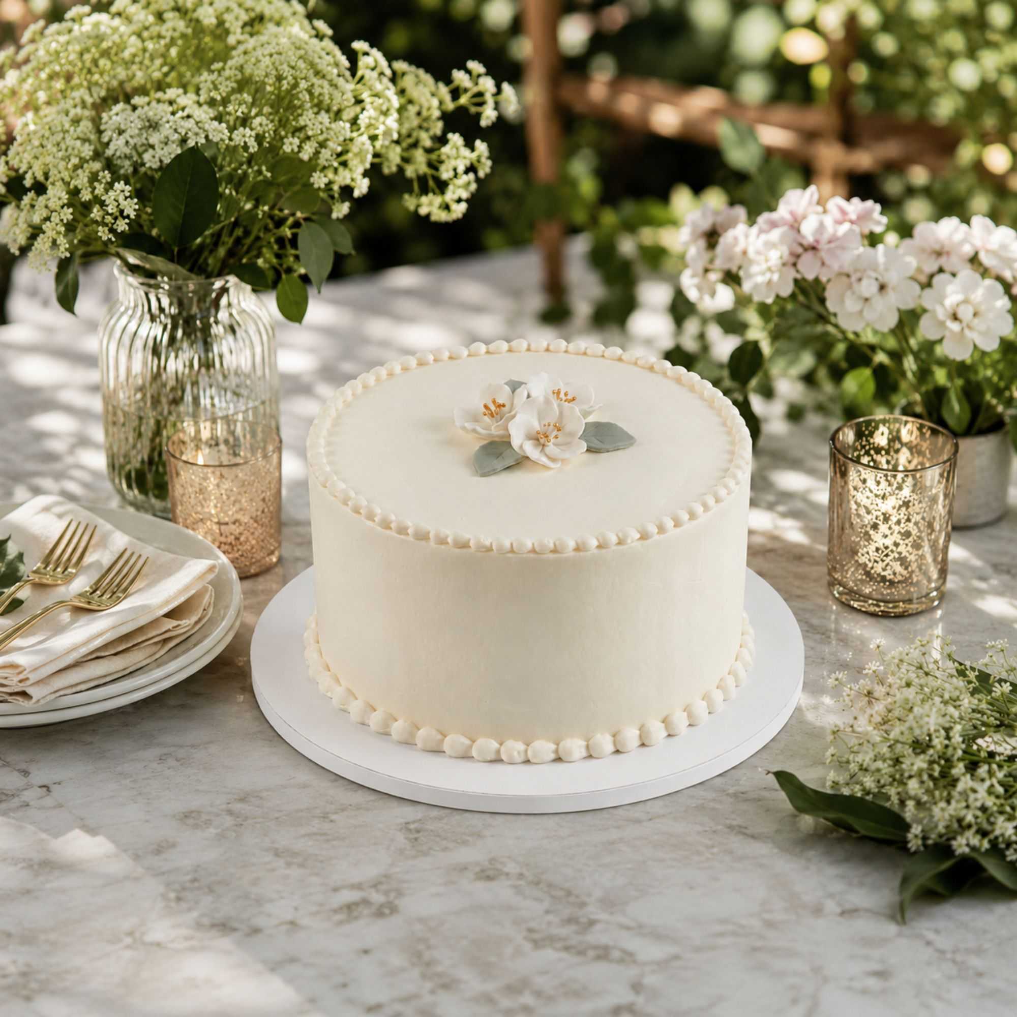 Pastry Tek Round White Cardboard Cake Drum Board - Covered Edge - 10" x 10" x 1/2" - 1 count box
