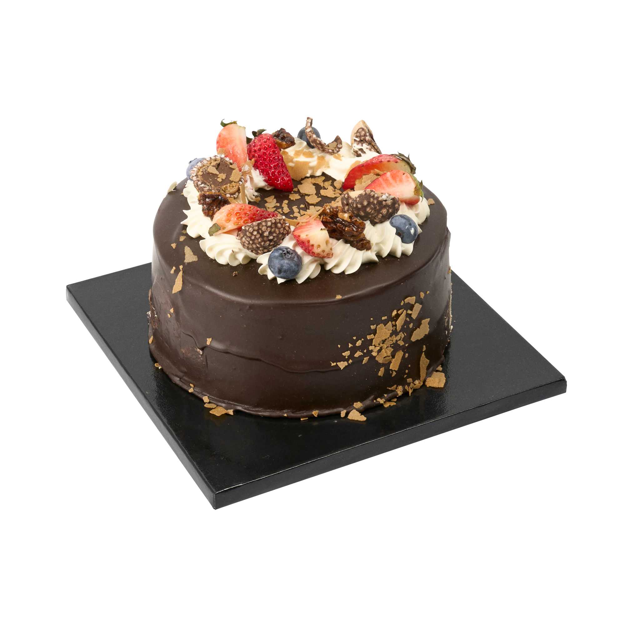 Pastry Tek Square Black Cardboard Cake Drum Board - Covered Edge - 8" x 8" x 1/2" - 1 count box