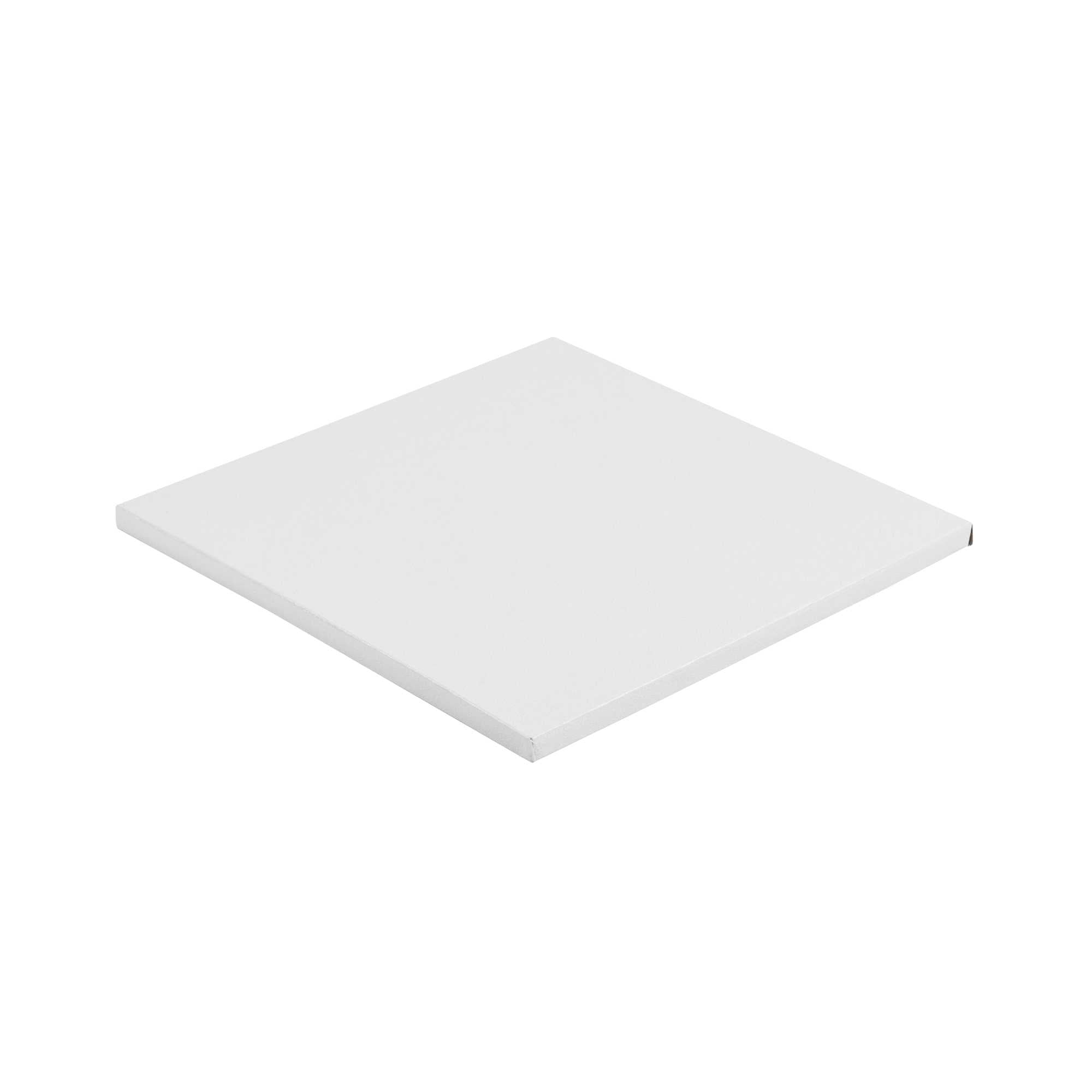 Pastry Tek Square White Cardboard Cake Drum Board - Covered Edge - 10" x 10" x 1/2" - 1 count box