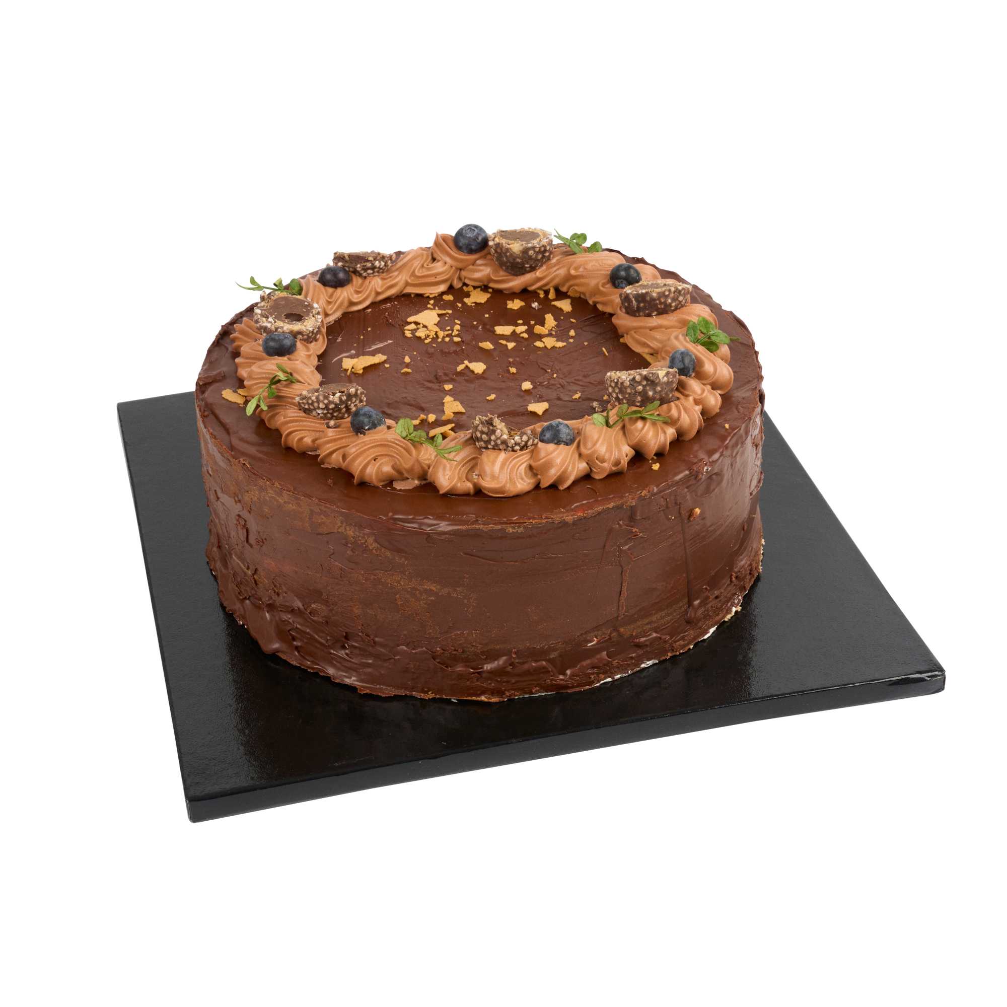Pastry Tek Square Black Cardboard Cake Drum Board - Covered Edge - 12" x 12" x 1/2" - 1 count box