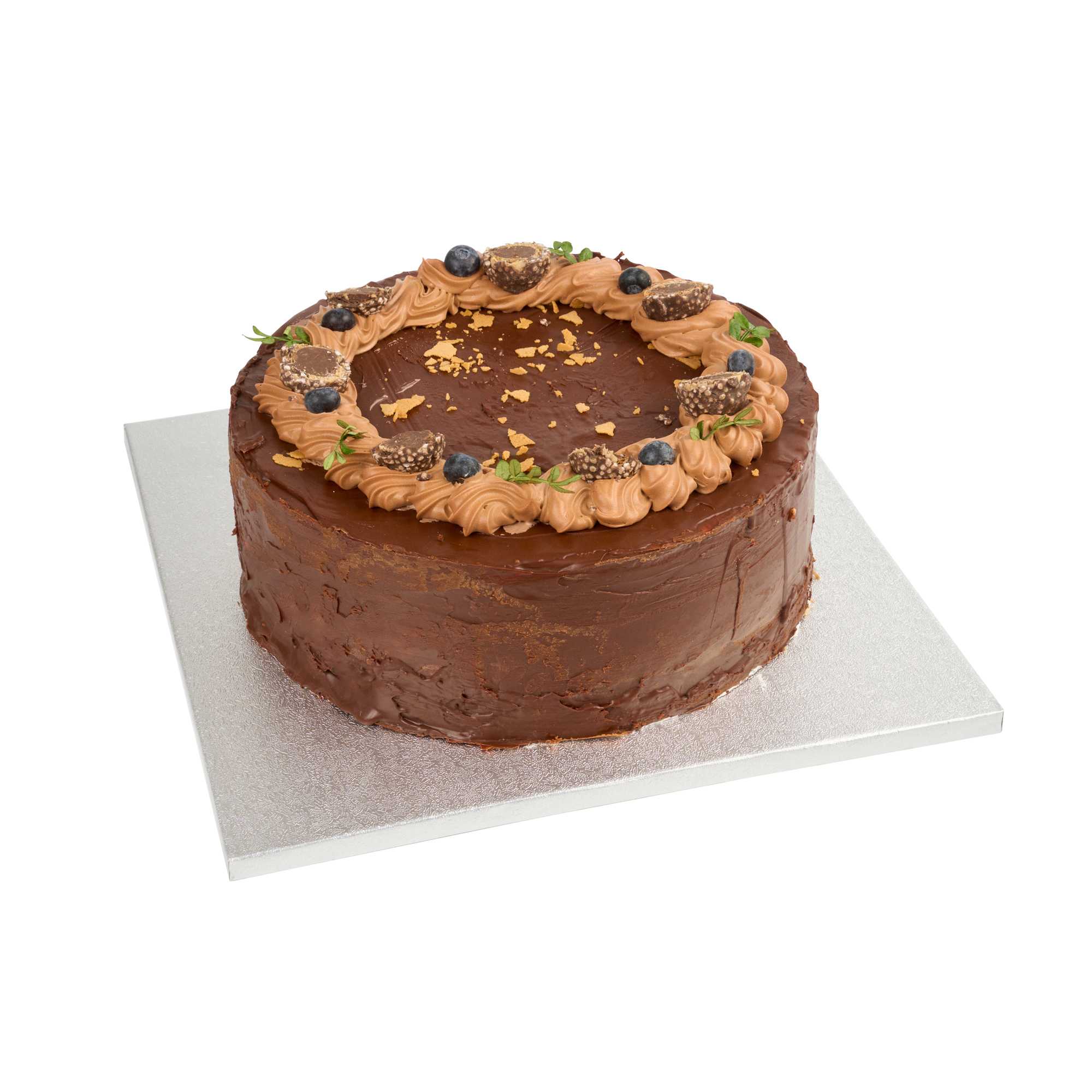 Pastry Tek Square Metallic Silver Cardboard Cake Drum Board - Covered Edge - 12" x 12" x 1/2" - 1 count box