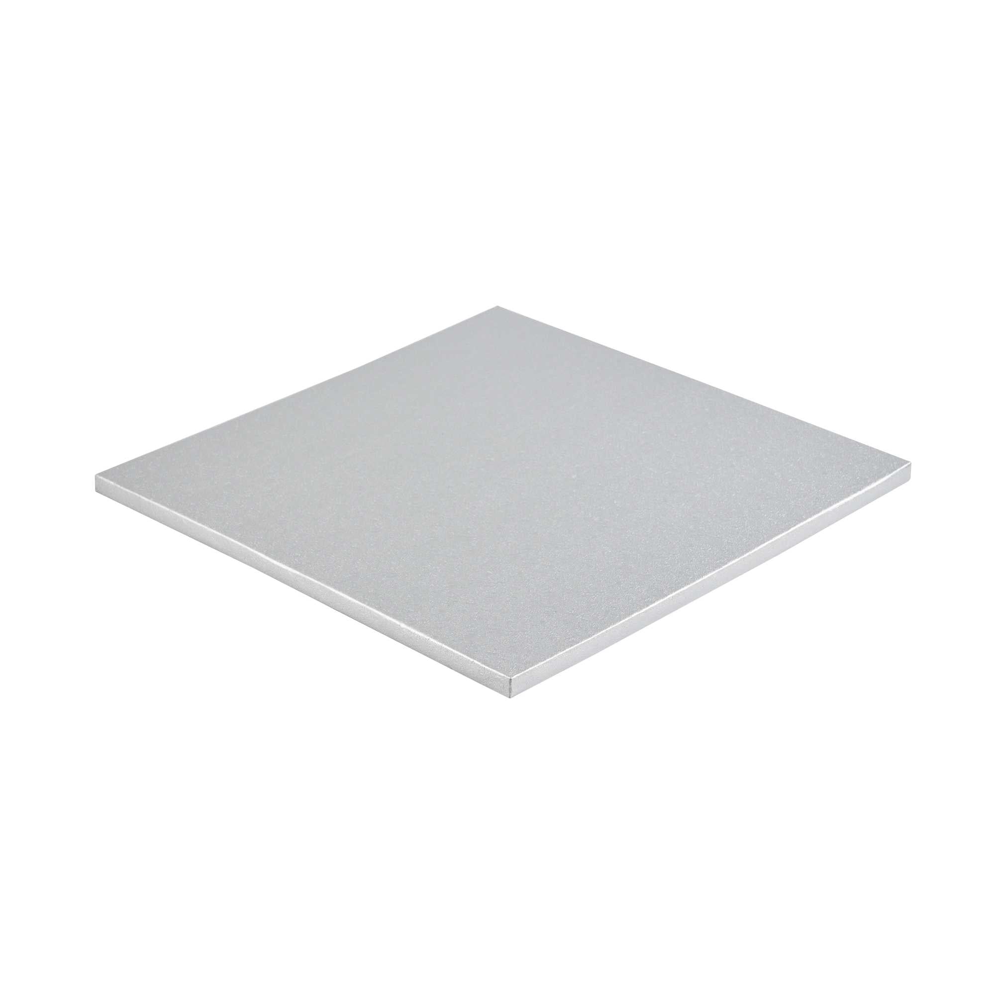 Pastry Tek Square Metallic Silver Cardboard Cake Drum Board - Covered Edge - 12" x 12" x 1/2" - 1 count box