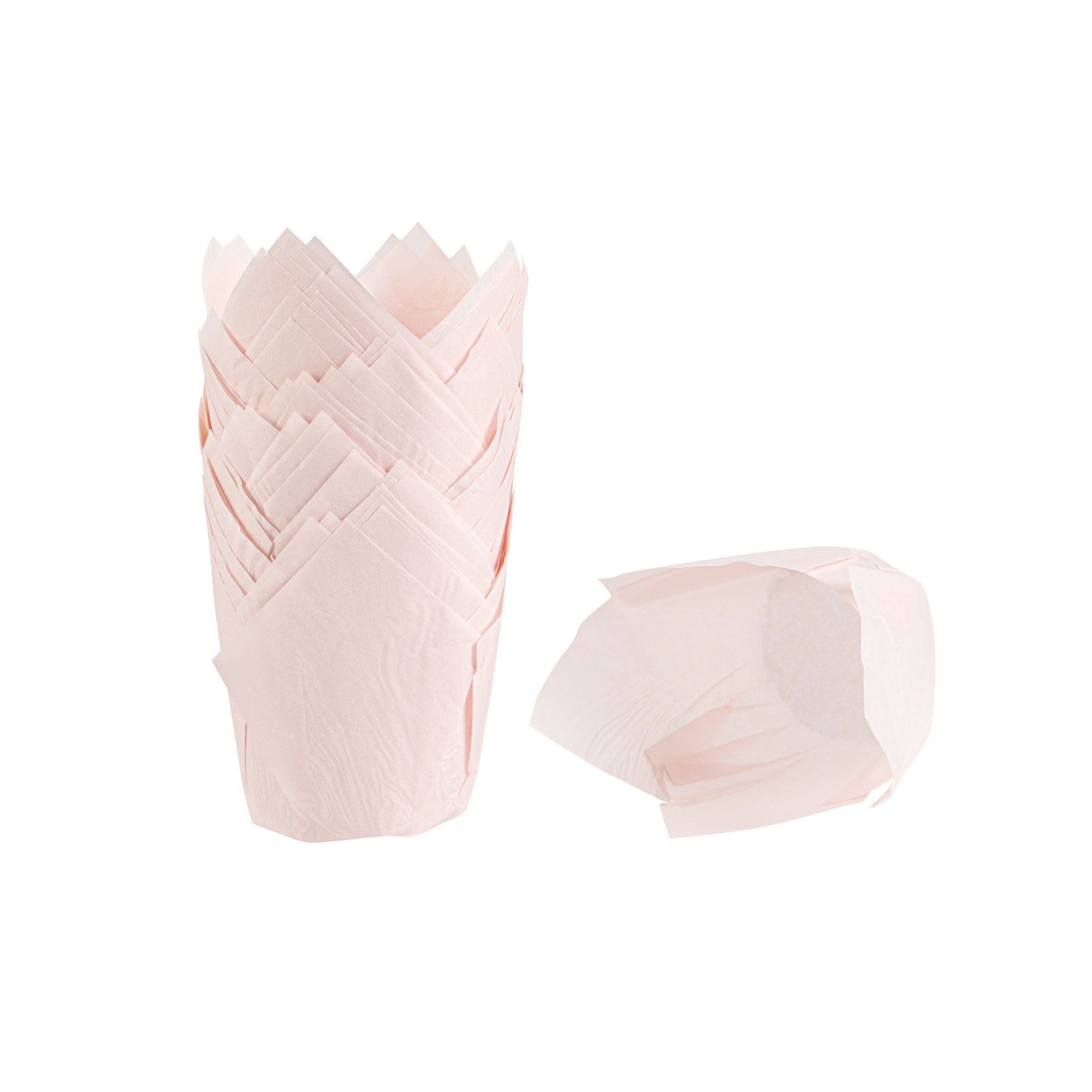 Panificio 4 oz Pink Paper Tulip Baking Cup - Greaseproof - 3 1/2" x 3 1/2" x 3 1/2" - 200 count box