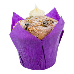 Panificio 4 oz Violet Paper Tulip Baking Cup - Greaseproof - 3 1/2