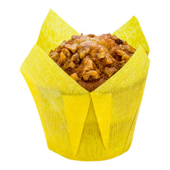 Panificio 4 oz Yellow Paper Tulip Baking Cup - Greaseproof - 3 1/2