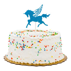Top Cake Blue Paper Unicorn Cake Topper - Glitter - 6