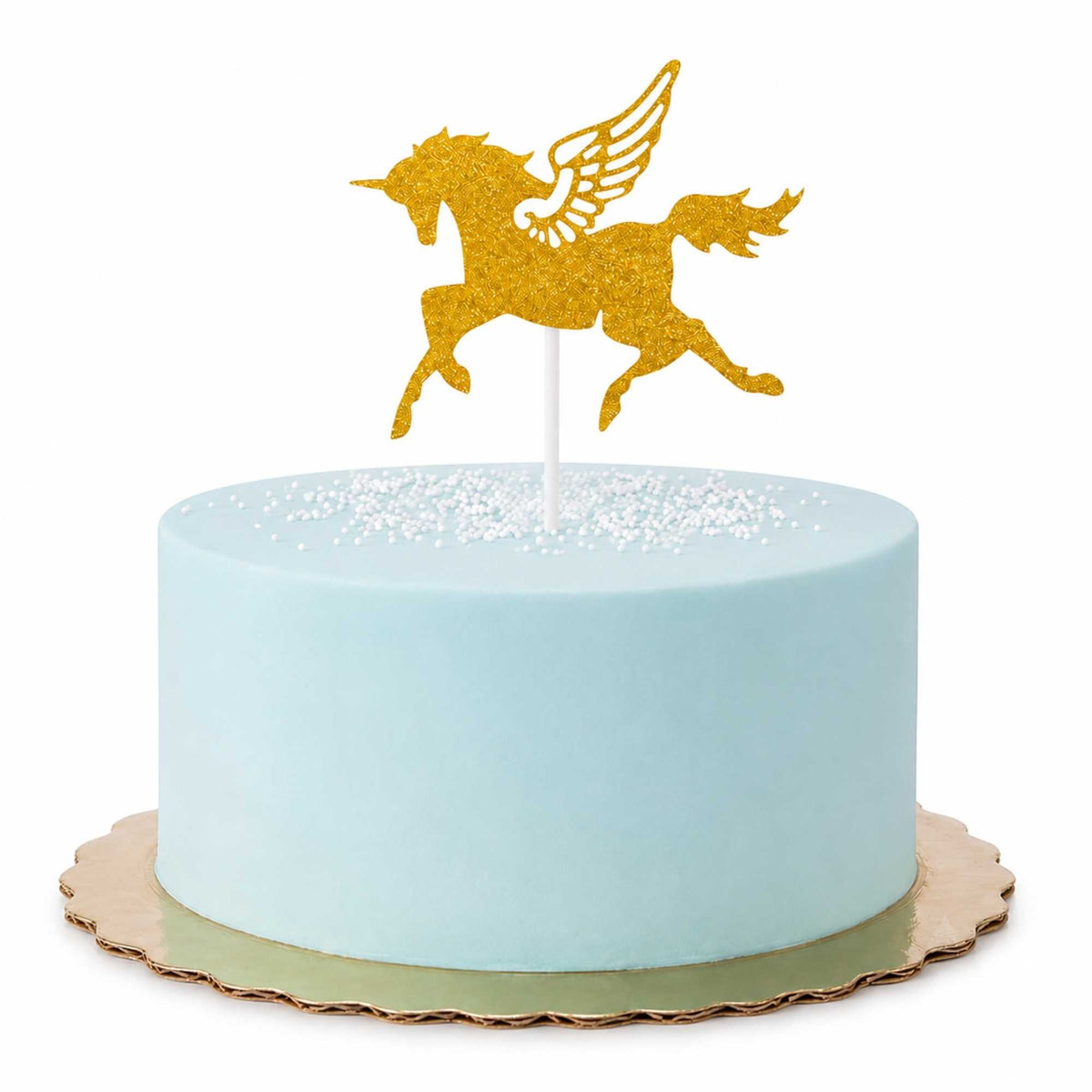 Top Cake Gold Paper Unicorn Cake Topper - Glitter - 6" x 4 1/4" - 100 count box