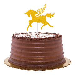 Top Cake Gold Paper Unicorn Cake Topper - Glitter - 6