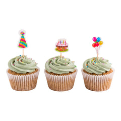 Top Cake Assorted Paper Birthday Cake Topper - 3 1/2
