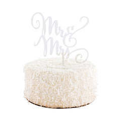 Top Cake Mirrored Silver Acrylic Mr and Mrs Cake Topper - 7