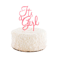 Top Cake Pink Acrylic Baby Shower Cake Topper - Its a Girl - 7